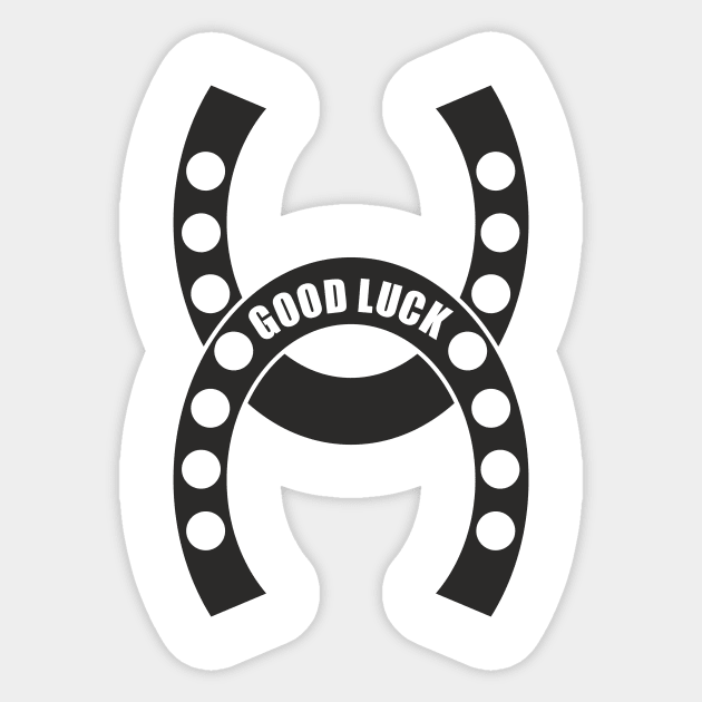 The Lucky Horseshoes (black print) Sticker by aceofspace